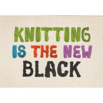 Postkarte - Knitting is the new Black