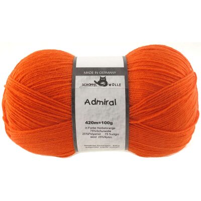 Admiral uni 1566 0891 Herbstorange von Schoppel Wolle