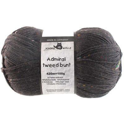 Admiral tweed bunt 254 8805 Anthrazit von Schoppel Wolle