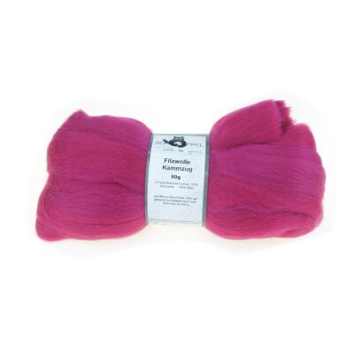 Filzwolle Kammzug Blasslila-Fuchsia 1021 2681 von Schoppel Wolle