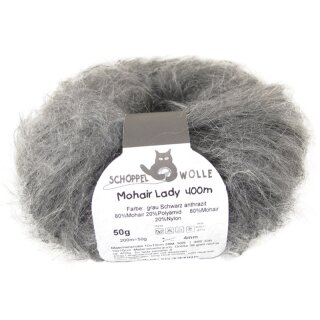 Mohair Lady Grau-Schwarz-Anthrazit 727 1387R von Schoppel Wolle