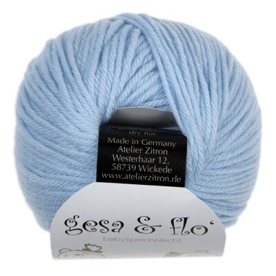 Gesa & Flo speichelechte Babywolle Wolle von Atelier Zitron pastellgelb 05