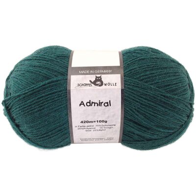 Admiral uni 1566 5900 Petrol von Schoppel Wolle