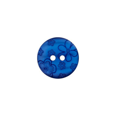 Union Knopf Polyesterknopf - Blümchen blau (66)