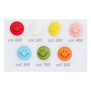 Kinderknopf "Smiley" mit Öse, 15mm