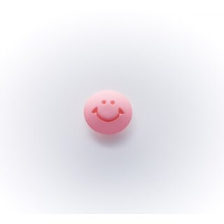 Kinderknopf "Smiley" mit Öse, 15mm rosa 400