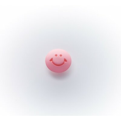 Kinderknopf "Smiley" mit Öse, 15mm rosa 400