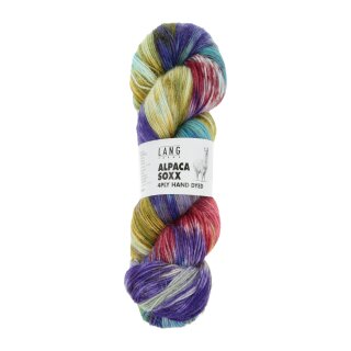 ALPACA SOXX 4-FACH/4-PLY HAND DYED - VIOLETT/OCKER/TÜRKIS von Lang Yarns