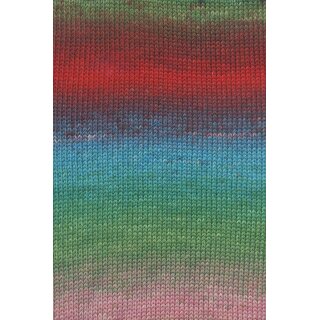 MOVE 6-FACH Wolle von Lang Yarns DARK GREEN/RED/BLUE/ROSE 0010