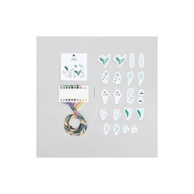 Blümchen, bunt, Stick & Stitch, wasserlöslich, Stickvorlage von Rico