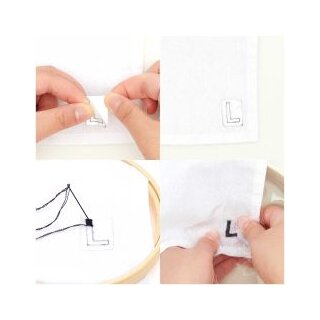 Blumenalphabet, bunt, wasserlöslich, Stickvorlage von Rico