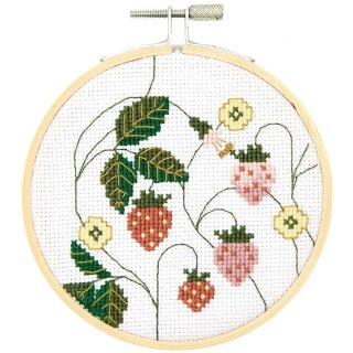 Stickbild Erdbeeren 10cm Durchmesser von Rico
