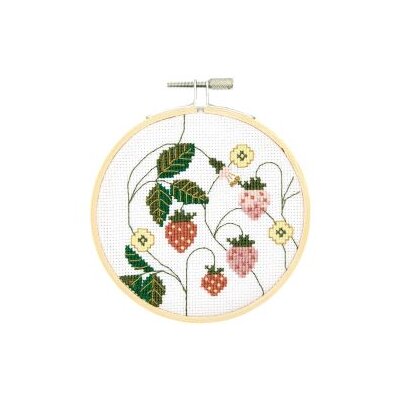 Bild Erdbeeren 10cm Durchmesser, Stickpackung gezählter Kreuzstich von Rico