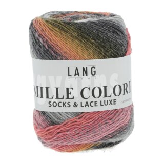 MILLE COLORI SOCKS & LACE LUXE GRAU/MELONE 859.0024