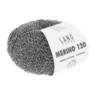 MERINO 120 SCHWARZ/WEISS MOULINÉ 0154