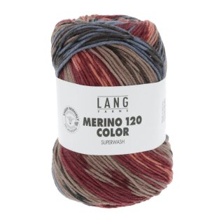 MERINO 120 COLOR BLAU/WEINROT/BRAUN/LACHS 47.0002