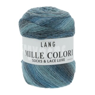 MILLE COLORI SOCKS & LACE LUXE TÜRKIS/PETROL-SILBER 859.0078