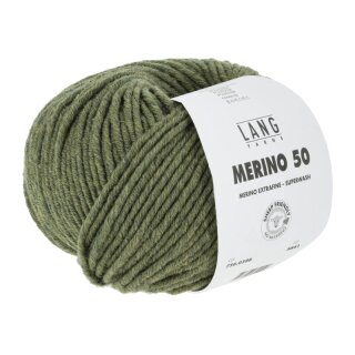 MERINO 50 DUNKELOLIVE MÉLANGE  756.0398