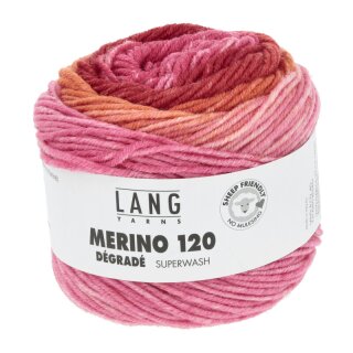 MERINO 120 DÉGRADÉ ROSA ORANGE ROT 37.0016