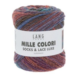 MILLE COLORI SOCKS & LACE LUXE BLAU/VIOLETT/BRAUN 859.0201