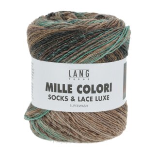 MILLE COLORI SOCKS & LACE LUXE BRAUN/PETROL/TÜRKIS 859.0205