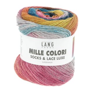 MILLE COLORI SOCKS & LACE LUXE TÜRKIS/PINK/GELB 859.0212
