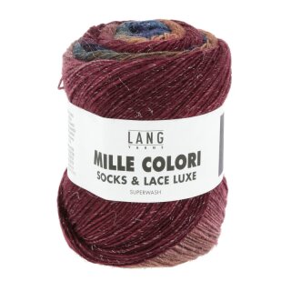 MILLE COLORI SOCKS & LACE LUXE NAVY/VIOLETT/BRAUN 859.0214